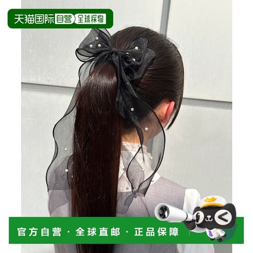 1h可退 日本直邮F i.n.t 女士珍珠装饰长款蝴蝶结发夹 53QB17a003