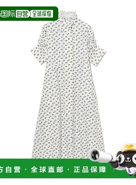 1h可退 日本直邮THIERRY COLSON女士VENETIA花卉荷叶边高领连衣裙