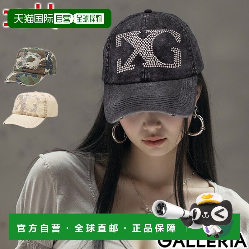 日本直邮X-girl 女士深层帽黑白迷彩印花6 片式棉质帽可调节尺寸Y