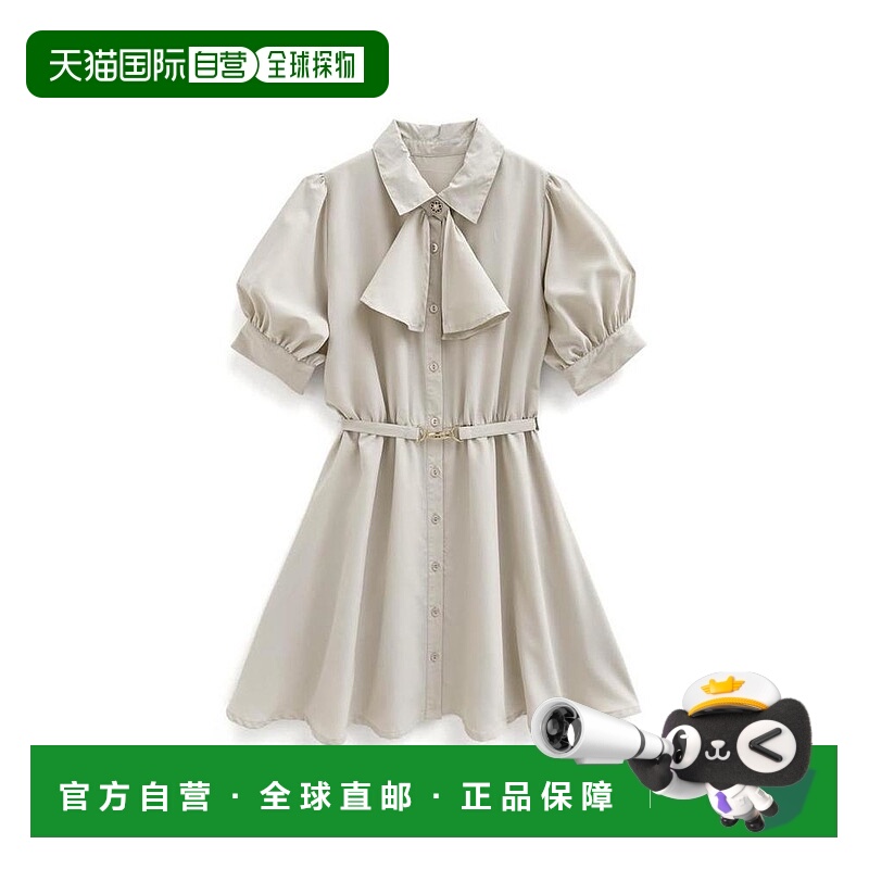 日本直邮日潮 GRL带围巾的喇叭裙连衣裙cc21