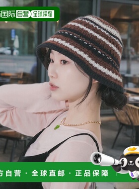 1h可退 日本直邮SMELLY 女装 多色条纹针织帽 宽松保暖显脸小 SM2