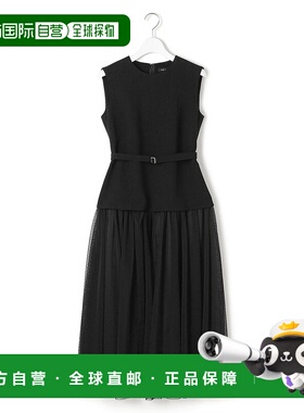 1h可退 日本直邮APPLAUDIR女士异材质拼接点点网纱连衣裙 OPA3GS0