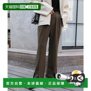 1h可退 日本直邮andme 梨地中分裤休闲裤阔腿裤喇叭裤西装裤