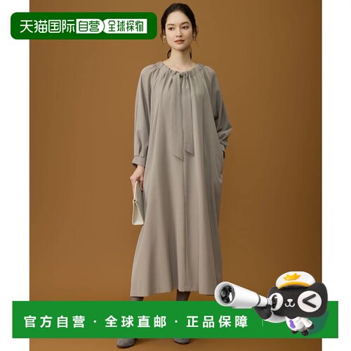 日本直邮自由区 SHIHO同款TW垂坠斜纹三向蝴蝶结连衣裙 摩卡色