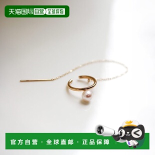 1h可退 日本直邮cui-cui K10YG黄金材质 珍珠链条 耳夹式 单边耳