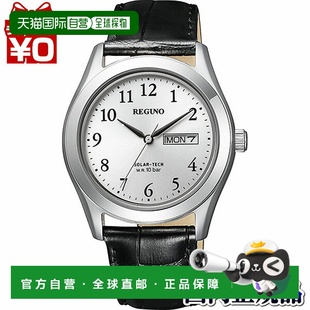 CITIZEN REGUNO Solar 日本直邮KM1 黑色皮革男士 Tech 手 211