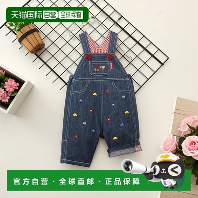 日本直邮日潮 MIKIHOUSE 7分牛仔背带裤 70-3302-494休闲