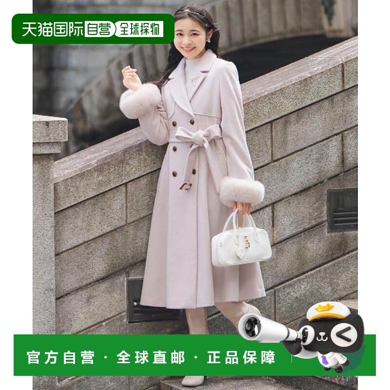 1h可退 日本直邮WILLSELECTION 女装 真狐狸毛装饰羊毛A字大衣 半