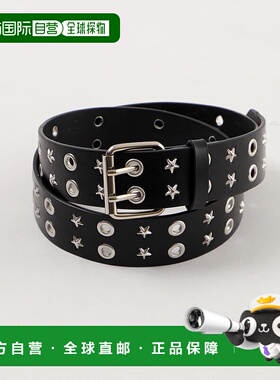 1h可退 日本直邮WEGO 女士星星铆钉双孔皮带 MO25SS03SG0206腰带