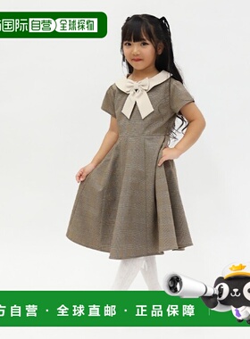 1h可退 日本直邮axes femme 儿童女童公主线连衣裙 可拆卸领结  T