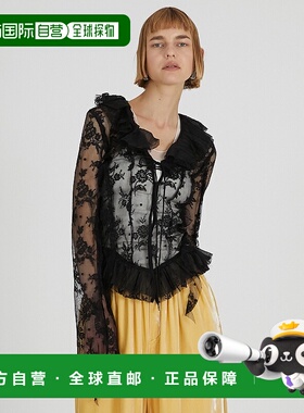 1h可退 日本直邮PRANK PROJECT 女士2025秋季蕾丝荷叶边衬衫 可单