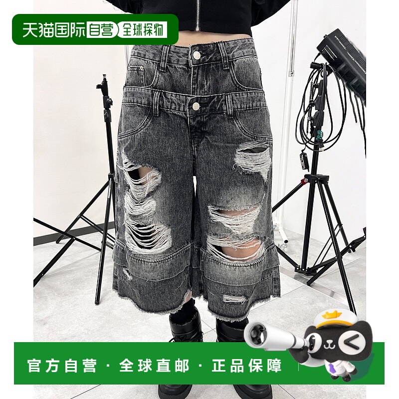 1h可退 日本直邮Figments 男女同款双腰设计破洞半裤 FG25SS108