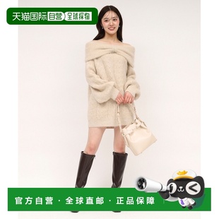 1h可退 日本直邮ROYAL PARTY 女装 宽松设计大蝴蝶结露肩针织迷你