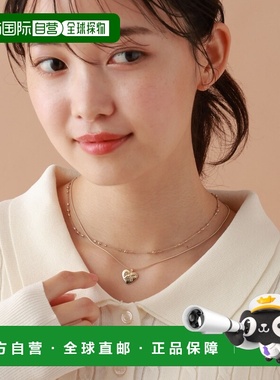 日本直邮tiny 女士双层丝带爱心项链 细链条设计 可叠戴配饰 6252