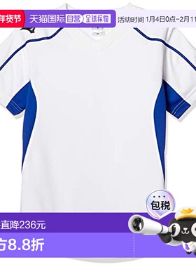【日本直邮】Mizuno美津浓 足球服短袖衫P2MA8120儿童 白/蓝 160