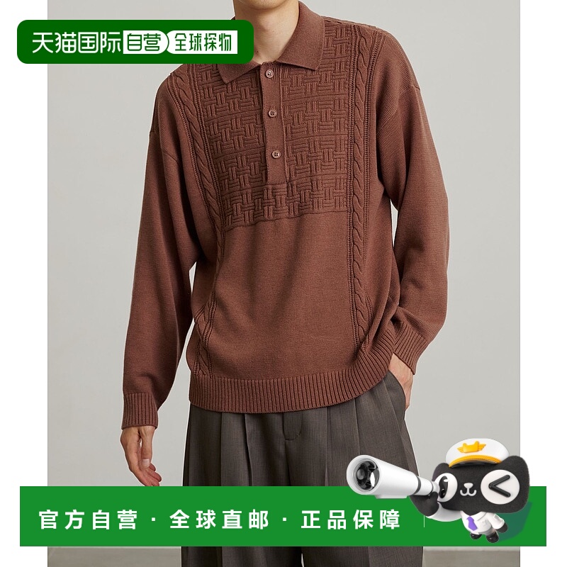 1h可退 日本直邮PUBLIC TOKYO 男士复古风格针织翻领衫 154530004