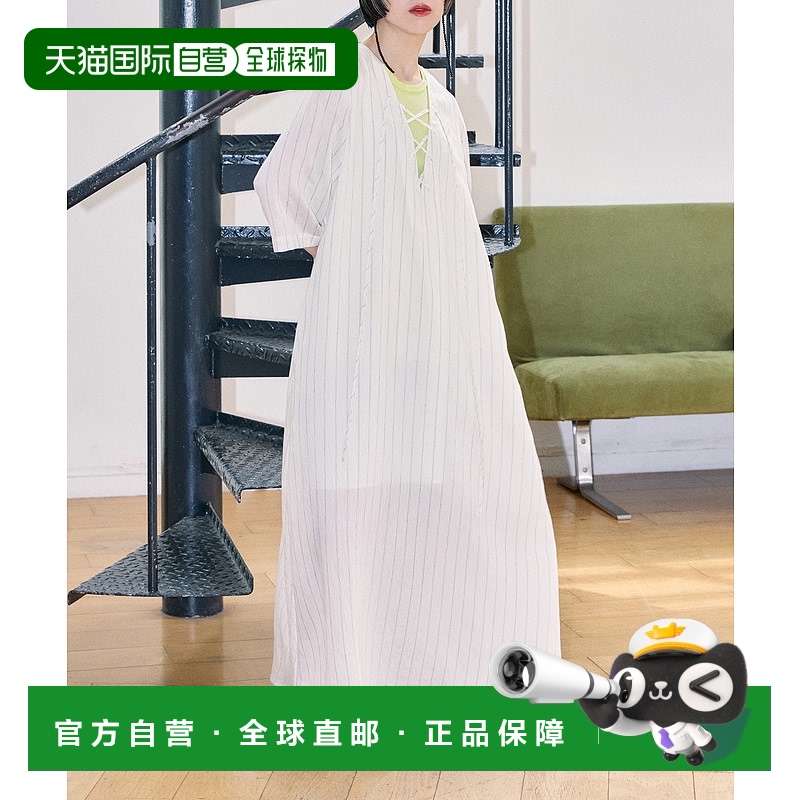 1h可退 日本直邮CITYSHOP 女士麻料系带V领A字连衣裙 25040042900