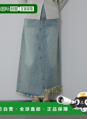 1h可退 日本直邮KBF 女装 不对称流苏牛仔裙 高腰显瘦设计 KB2613
