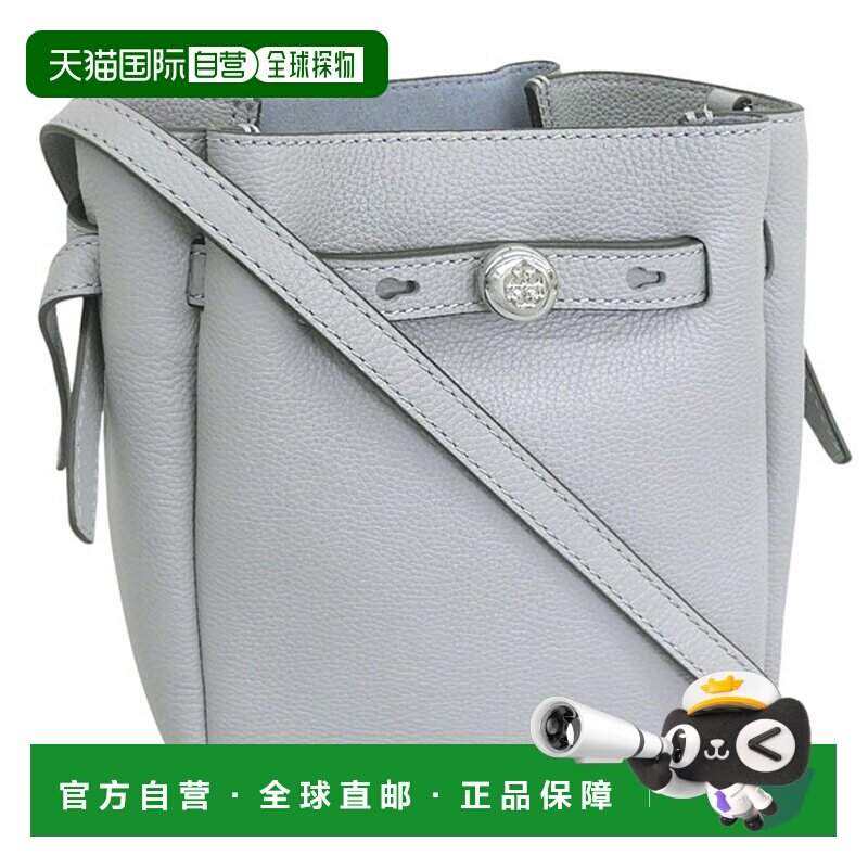 日本直邮Tory Burch 女士单肩包皮革浅灰色ROMY 手机斜挎包 17100