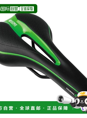 【日本直邮】GORIX 自行车低反弹鞍座  黑色×绿色 加厚软款