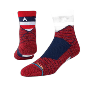 日本直邮 STANCE 男士美国季 AMERICAN QTR 袜子长款吸汗速干红色