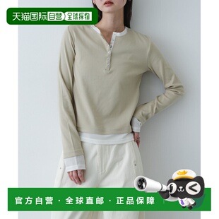 1h可退 日本直邮SENSE OF PLACE 女装 亨利领叠穿风T恤 AA2613020