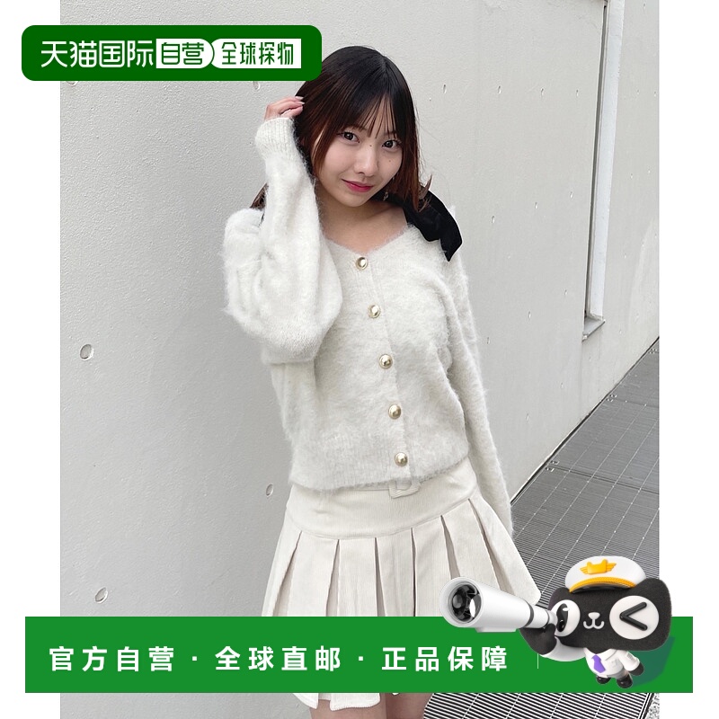 1h可退 日本直邮one way 女装 宽松短款针织开衫 双排金扣贝蕾绒