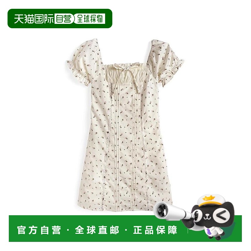 日本直邮日潮 GRL 2Way花纹蕾丝迷你连衣裙 tu1792露肩拼接印花