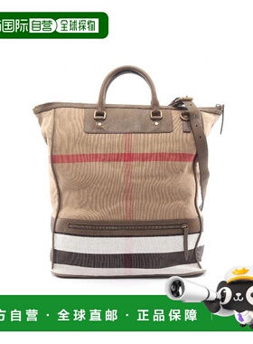 日本直邮中古Burberry博柏利女包B级9新handbag手提包帆布手提包