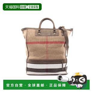 日本直邮中古Burberry博柏利女包B级9新handbag手提包帆布手提包