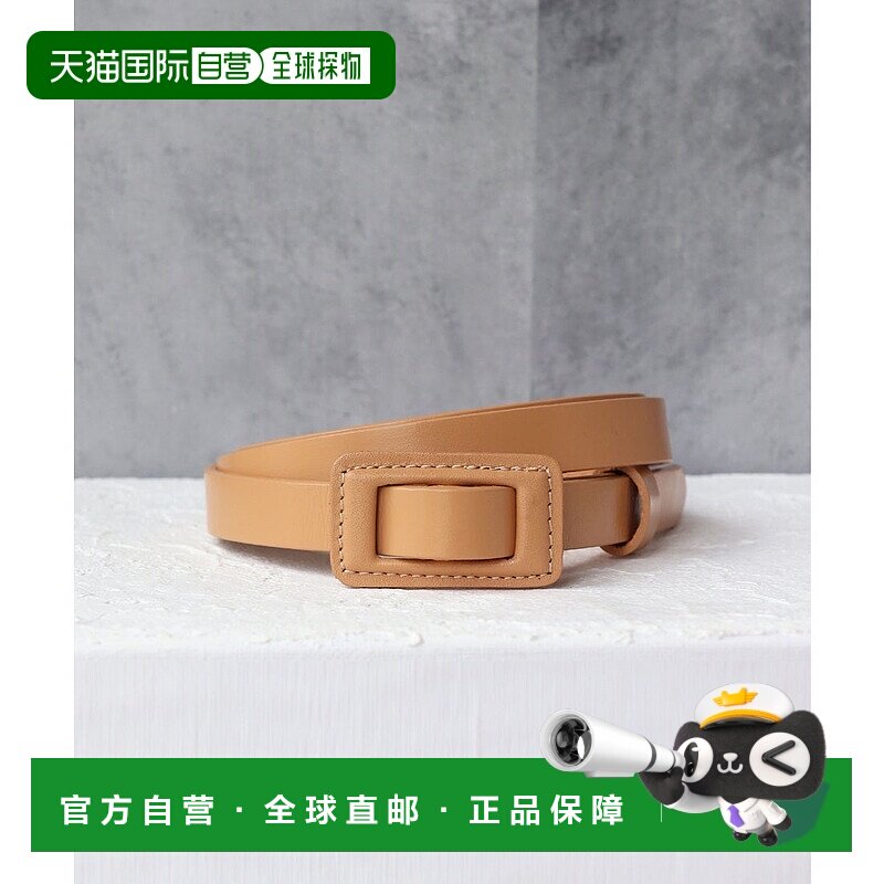 日本直邮florge 无段阶调节牛皮革方形扣细腰带 FL8218EW06248 []