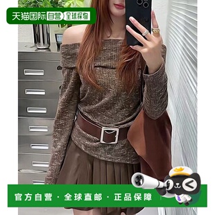 宽松混纺弹力半高领针织衫 女装 附腰带设 日本直邮SpRay 1h可退