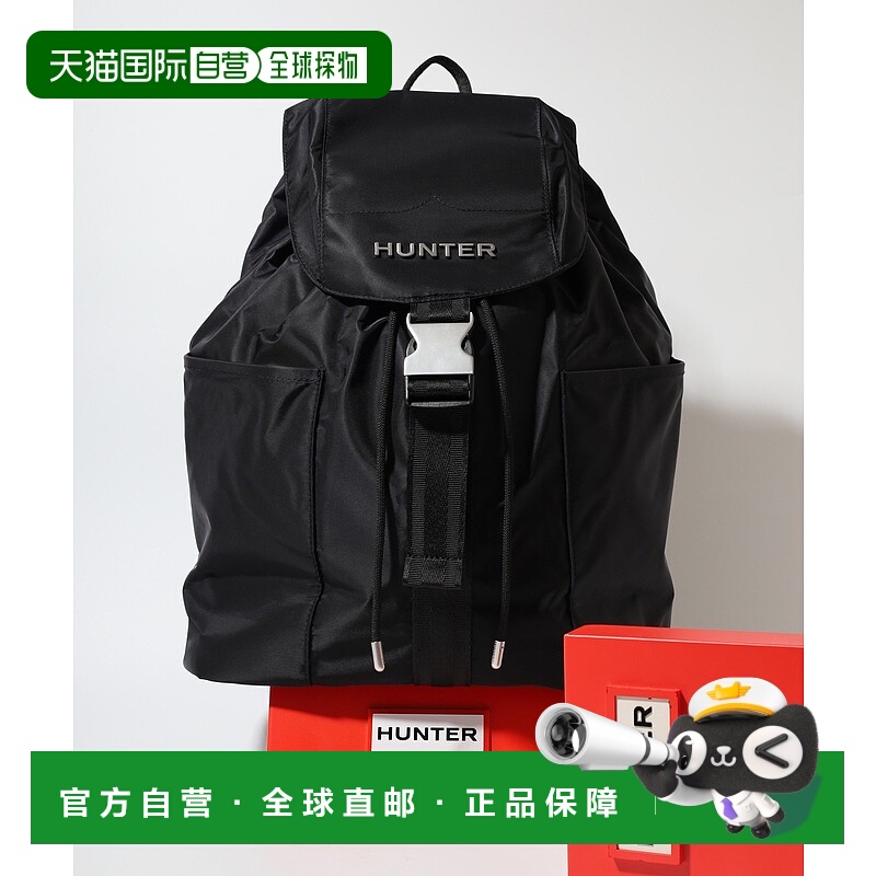 日本直邮HUNTER 男女同款 轻量大容量A4收纳尼龙双肩包 附金属Log