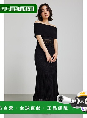 日本直邮Rienda 钩编针织短袜 BLK RI3465EW25421 黑色 短袜上衣