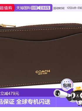 日本直邮Coach New York 拉链卡包棕色女士 CZ112 B4MPL