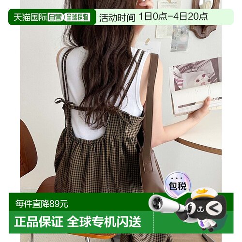1h可退 日本直邮Classical Elf 女士格纹双肩带背心连衣裙 ce1010