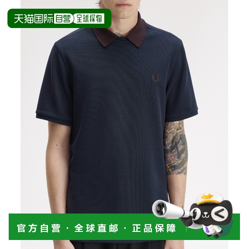 日本直邮FRED PERRY 男女同款 提花针织Polo衫 M3409男装图片