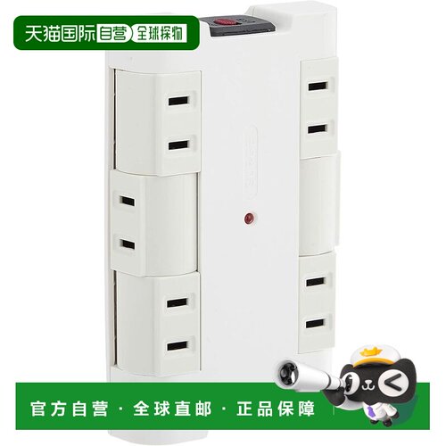 【日本直邮】旋转排插6孔插座 带过电流保护断路器