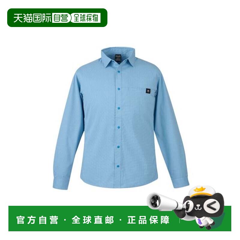 日本直邮MILLET 防虫格纹长袖衬衫 IB CHECK SHIRT LS M 图标蓝