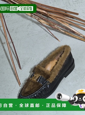 1h可退 日本直邮GRISE 女士手缝褶饰乐福鞋 牛皮革尖头舒适通勤女