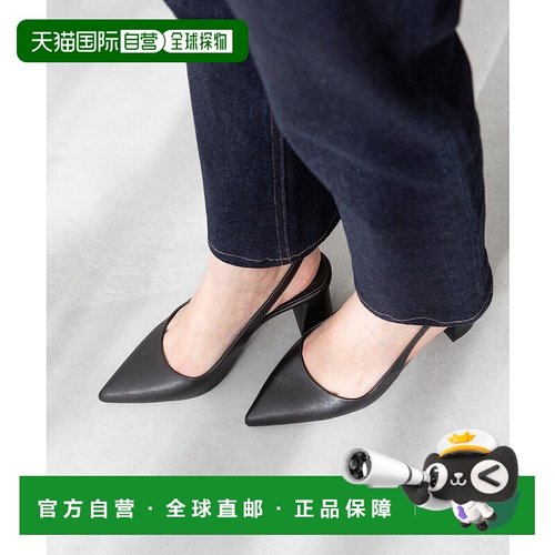 日本直邮Menue 台形跟带袢女鞋 ME8623BW02877 黑色高跟鞋