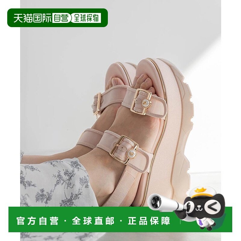 日本直邮RANDA 珍珠扣楔跟运动凉鞋 RA041BW016130厚底