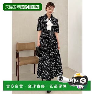 1h可退 日本直邮SNIDEL 女装 手绘波点A字长袖衬衫连衣裙 腰部抽