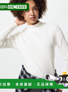 日本直邮Uniqlo 长袖高领螺纹T恤 479588修身半高领优衣库