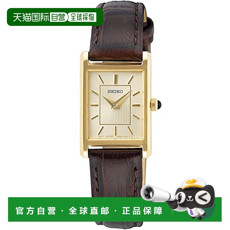 【日本直邮】SEIKO 手表 女士 方形设计 石英 SWR066 香槟金表盘