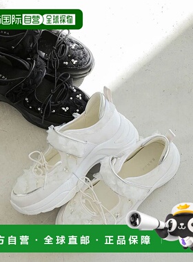 日本直邮RANDA 荷叶边薄纱开放式运动鞋 RA041BW015501厚底