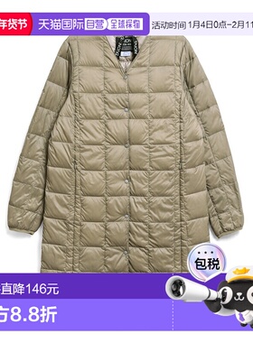日本直邮TAION 基础款 V 领纽扣长款羽绒服 (TAION-W101-LONG)