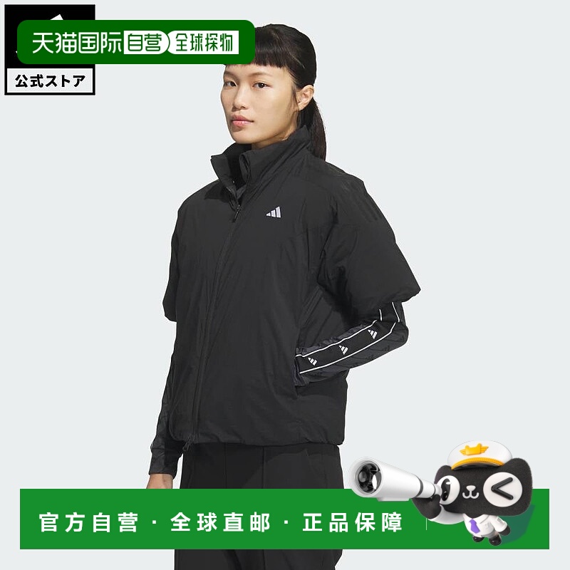 日本直邮 adidas 女士高尔夫防水半袖高领全拉链羽绒夹克 IM7195