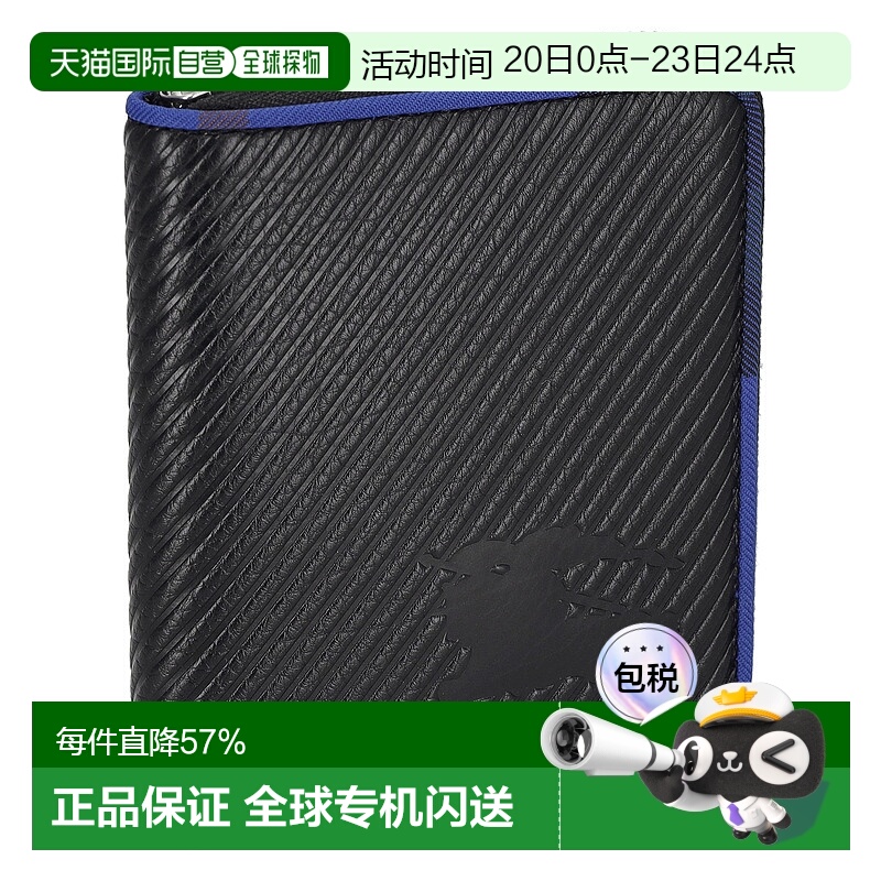 日本直邮BURBERRY博柏利双折钱包黑色男女通用经典大牌简约风时尚