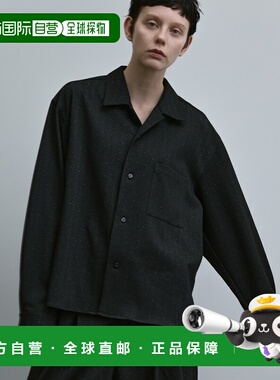 1h可退 日本直邮remer男女同款短款宽松基础衬衫 镭射感人字纹设